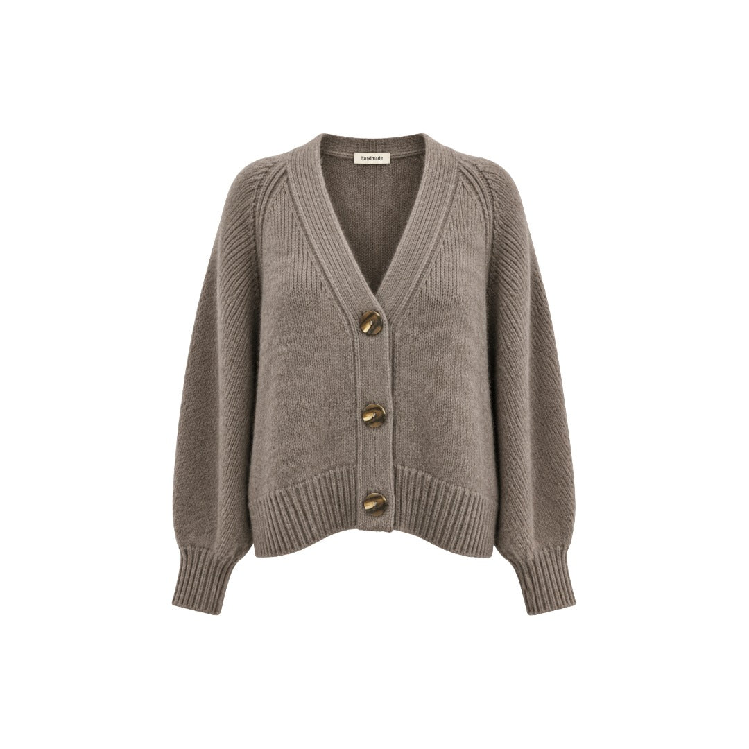 Strickjacke Handmade V-Neck Raglan