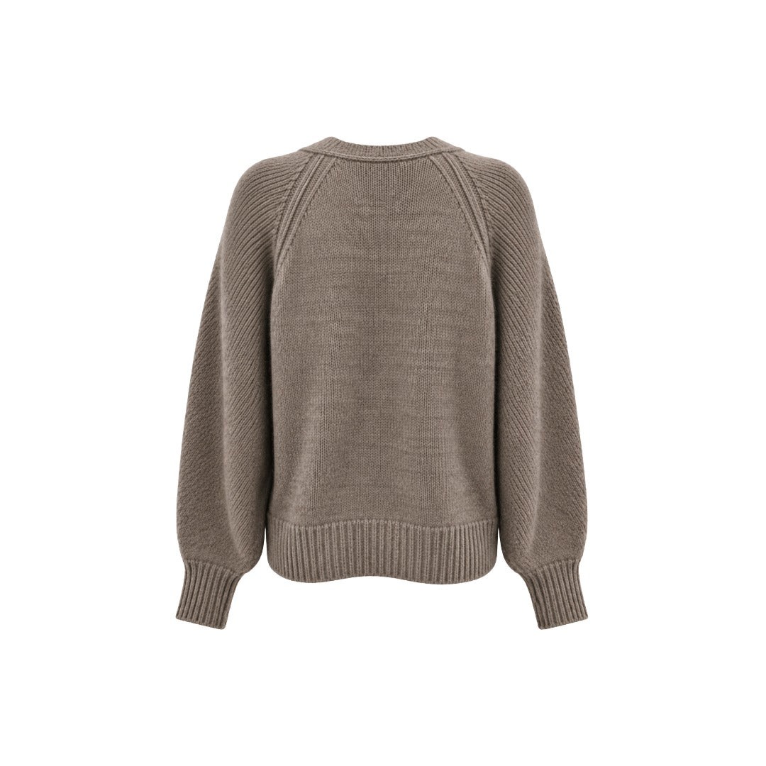 Strickjacke Handmade V-Neck Raglan