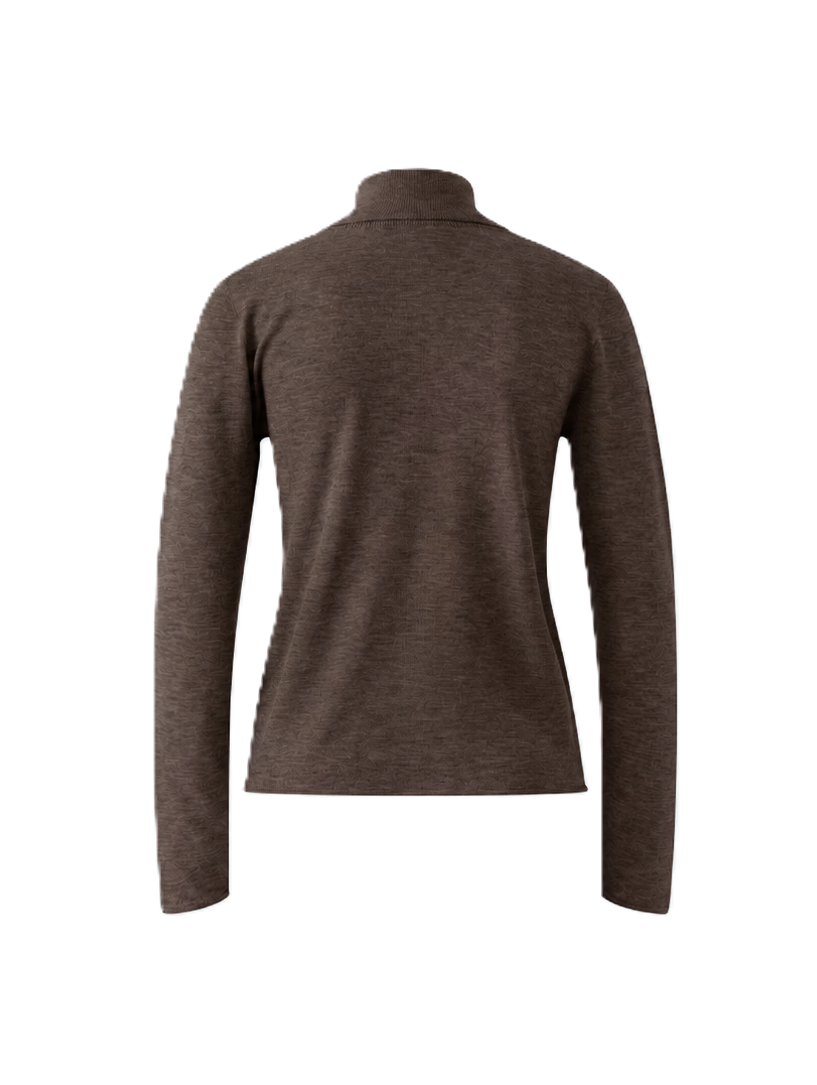 Pullover Oui in Feinstrick. Nahtlos gestrickter, schmaler Schnitt mit regulärer Länge. Feiner Rollkragen in Rippstruktur und lange Ärmel. Rollkanten an Ärmeln und Saum.