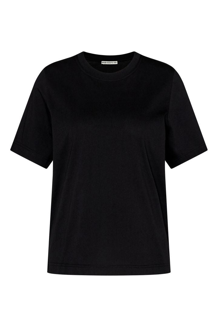 Shirt von Drykorn Kirani 888 aus Baumwolle mit Halbarm in schwarz