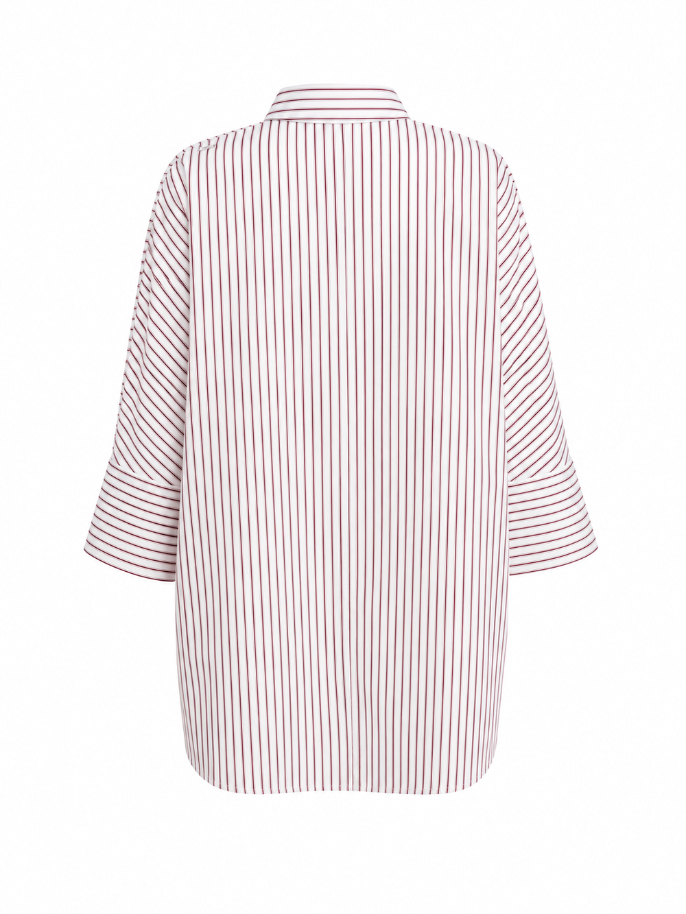 Eine rot-weiß-gestreifte Bluse von der Marke S Max Mara. Sie ist aus Baumwolle und Oversized geschnitten. Die Hemdbluse hat einen Hemdkragen und eine verdeckte Kopfleiste.