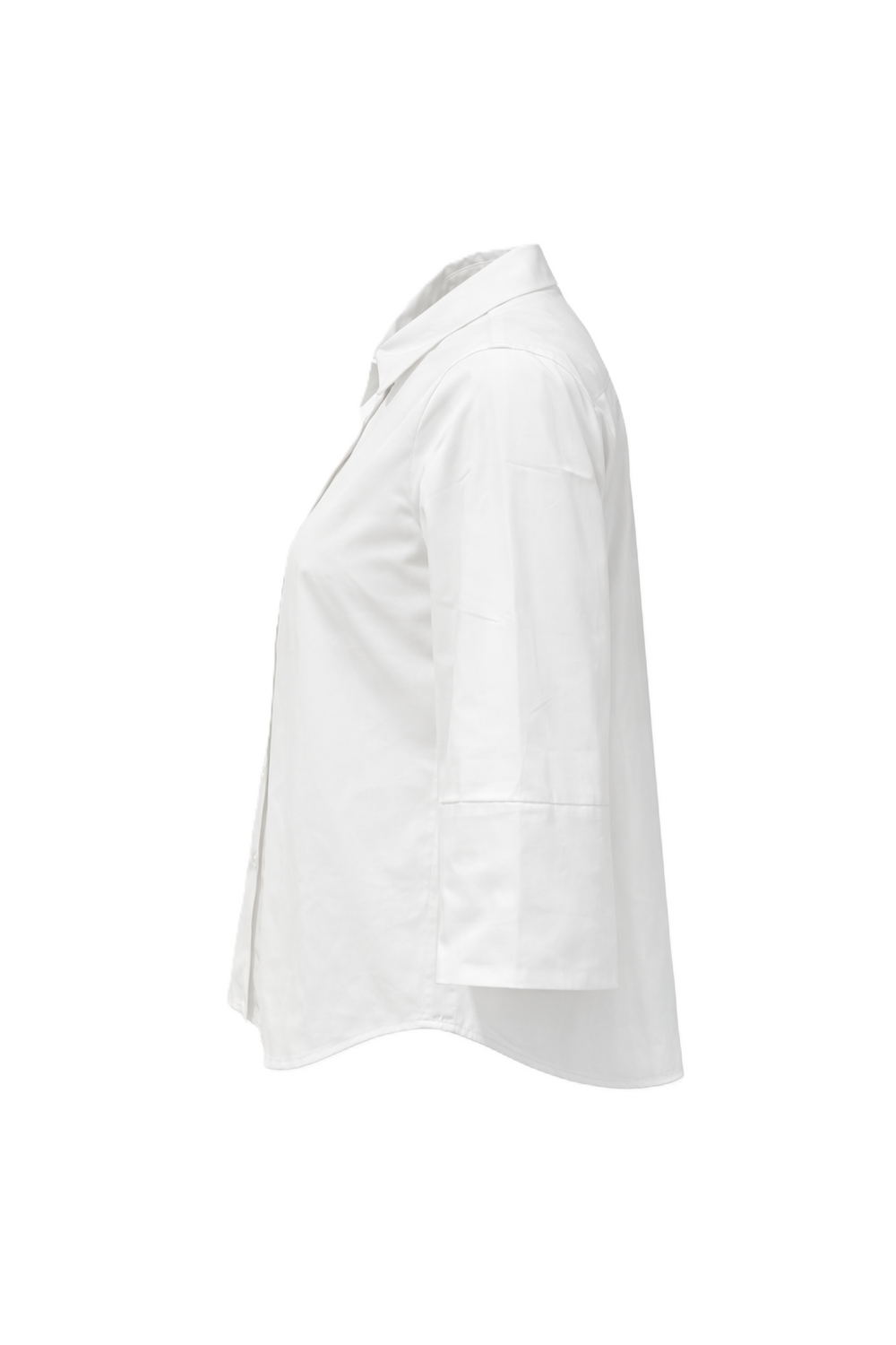 Hemdbluse The White Shirt in weiss. Diese klassische Hemdbluse überzeugt mit ihrem Hemdkragen und der durchgehenden Knopfleiste. Sie hat halblange Ärmel und eine Rückenfalte.
