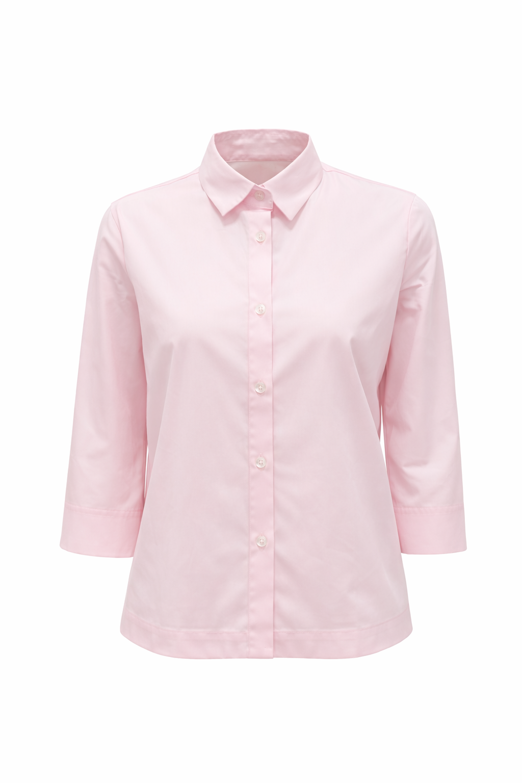Hemdbluse The White Shirt in rosa. Diese klassische Hemdbluse mit Halbarm überzeugt durch ihre zeitlose Ausstrahlung. Die durchgehende Knopfleiste und der Hamdkragen unterstreicht den stilvollen Charakter und macht sie zu einem vielseitigen Begleiter.