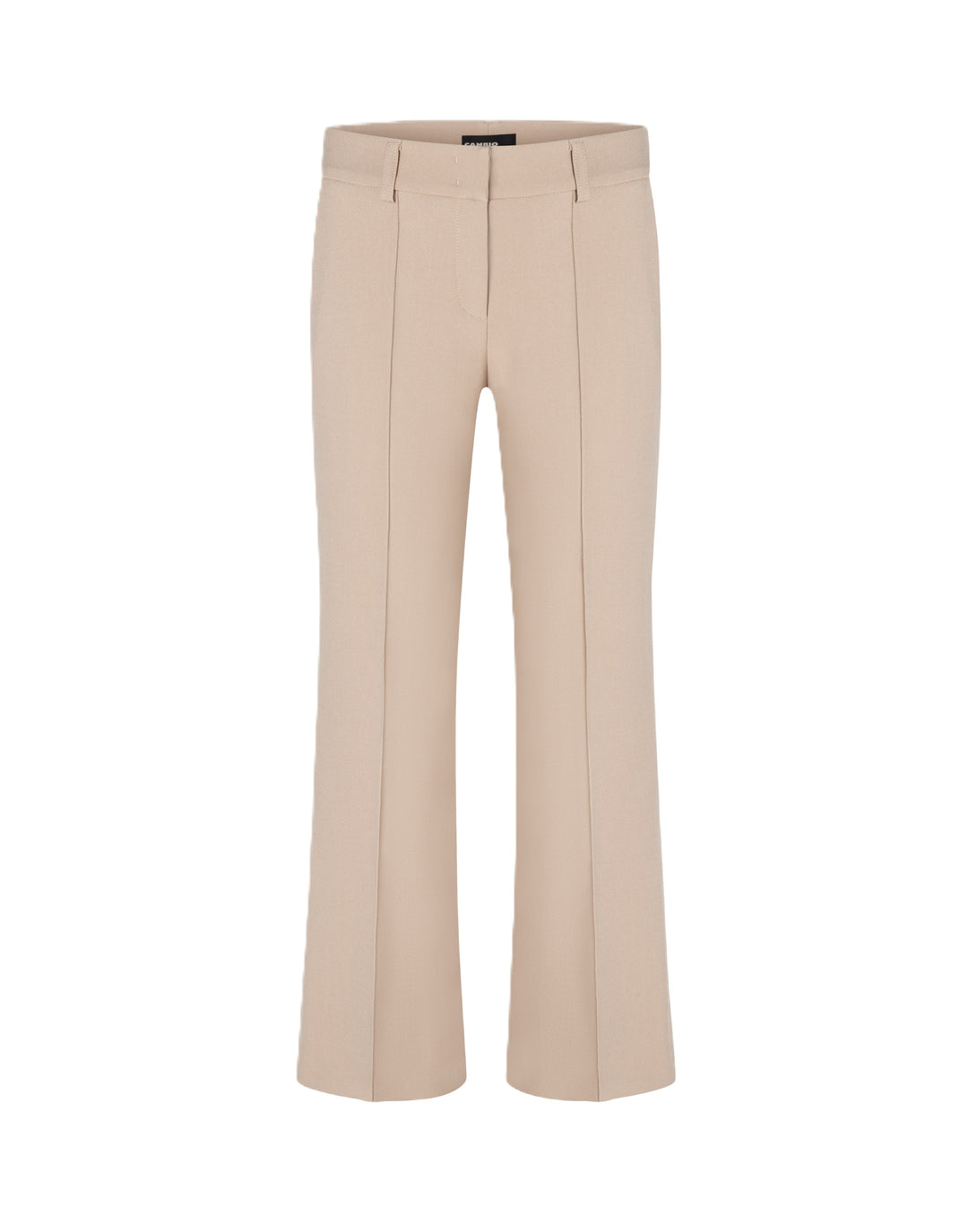 Hose Cambio Farah in dusted caramel. Bootcut-Hose mit geradem, verkürztem Bein und normaler Leibhöhe. Gürtelschlaufen, seitliche Einstecktaschen und Biese auf der Vorderseite. Ton-in-Ton-Ziernaht an den äußeren Seiten. Leicht elastisches Material.