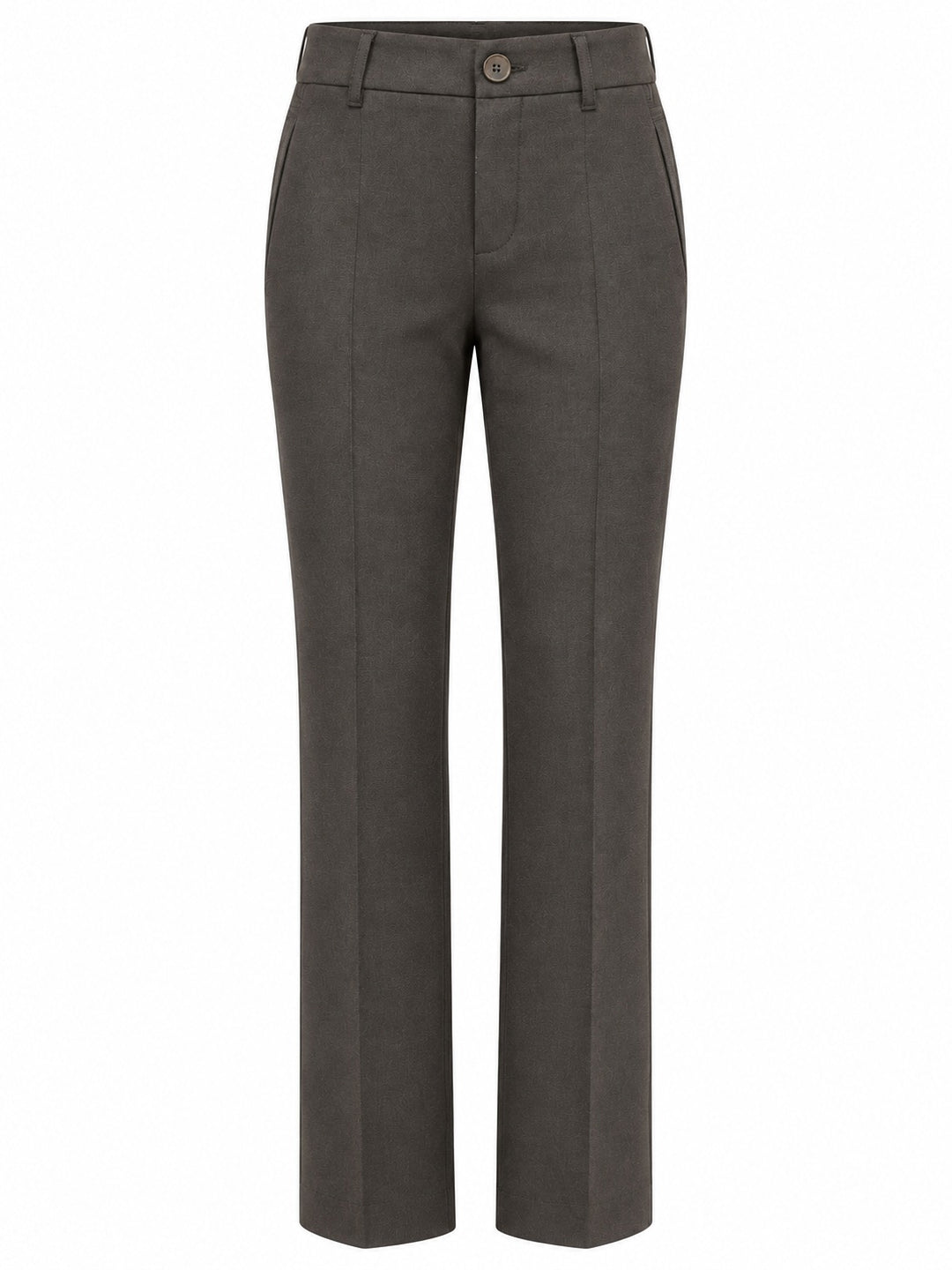 Hose Cambio Farah in anthra grau. Bootcut-Hose mit geradem, verkürztem Bein und normaler Leibhöhe. Gürtelschlaufen, seitliche Einstecktaschen und Biese auf der Vorderseite. Ton-in-Ton-Ziernaht an den äußeren Seiten. Leicht elastisches Material.
