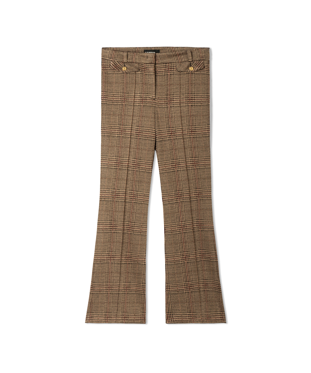 Hose Cambio Fleur cropped kariert caramello . Diese Hose ist der perfekte Begleiter für den Winter, da sie alle wichtigen Farben im Stoff vereint. Sie ist leicht verkürzt geschnitten und hat einen Gummibund. Zwei aufgesetzte kleine Taschen mit Goldknopf runden das Design ab. Auf der Rückseite befinden sich Stecktaschen. 
