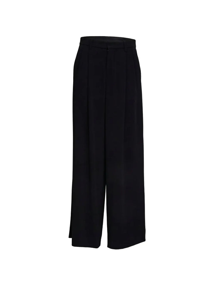 Hose von S Max Mara SMMDONATA. Weite Form mit Bundfalten in navy. Taschen und lang geschnitten. Sommerhose. 