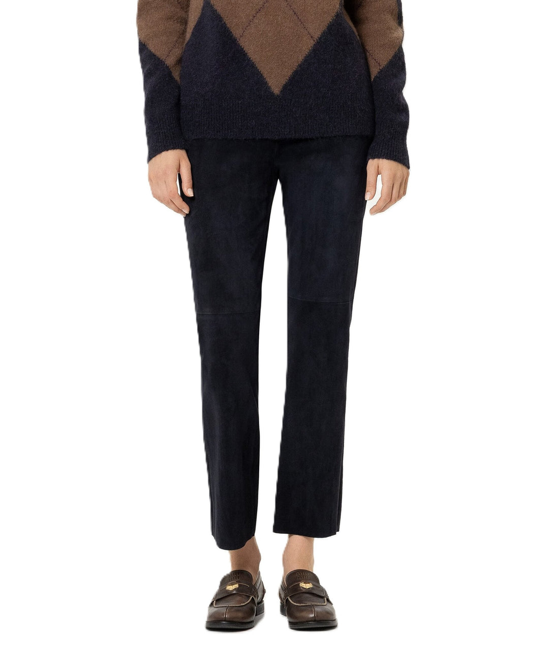Hose Luisa Cerano Veloursleder-Straightleg-Pants