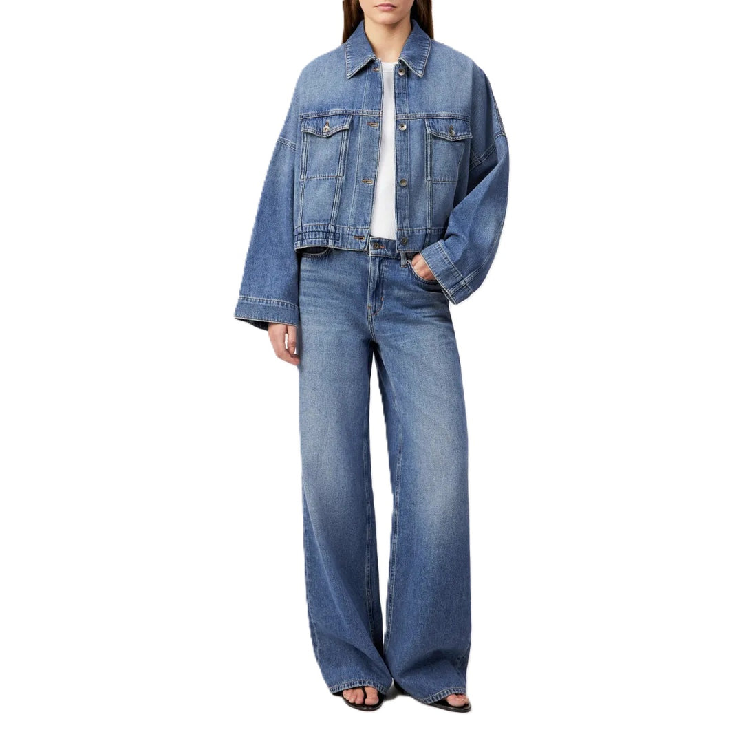 Jacke Drykorn HOLBROOKS 10 aus jeans in blau und oversized mit Taschen 