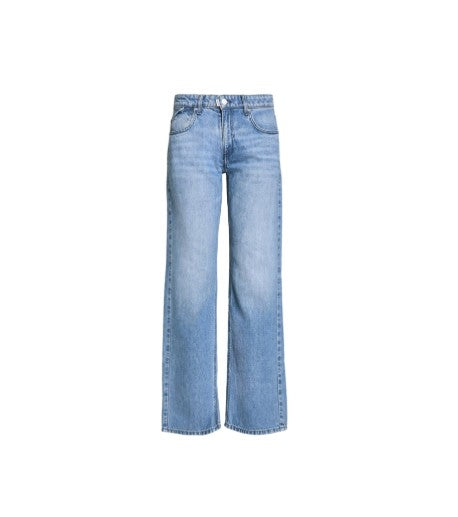 Jeans PNTS 09 THE BAGGY. Super schöne und leichte Jeans in mittelblau. Die Jeans hat ein gerades und langes Bein. Sie hat Taschen und einen leichten Griff.