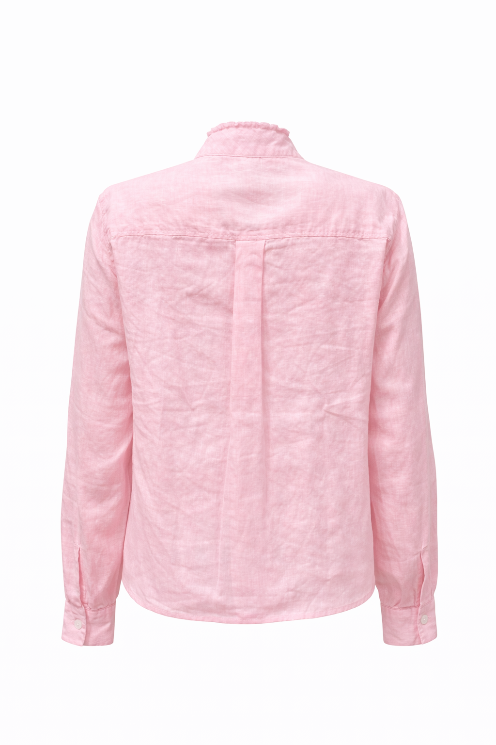 Leinenhemd The White Shirt in rosa. Dieses sommerliche Leinenhemd überzeugt mit seiner leichten Qualität und einer entspannten, modernen Ausstrahlung. Der hohe, ausgefranste Kragen setzt einen besonderen Akzent, Durchgehende Knopfleiste, Einknopf-Manschetten und Rückenfalte.