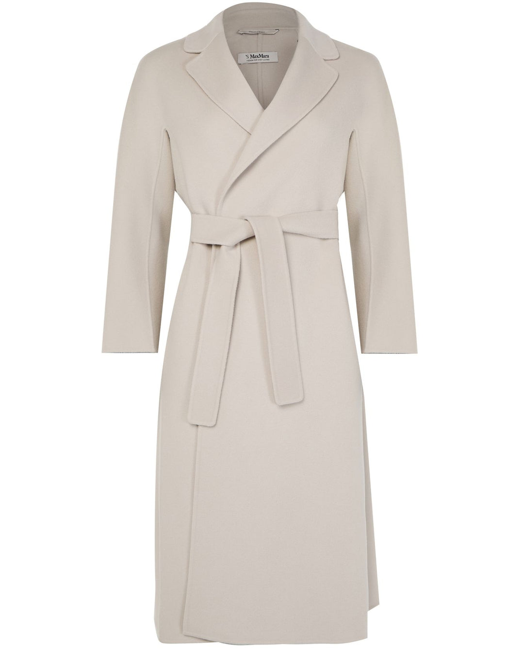 Mantel S Max Mara Esturia. Mittellanger Mantel mit Cache-Coeur Kragen. Der Mantel hat lange Ärmel und kann mit einem Gürtel geschlossen werden. Die Ware ist wunderschön weich und hat einen hohen Tragekomfort.