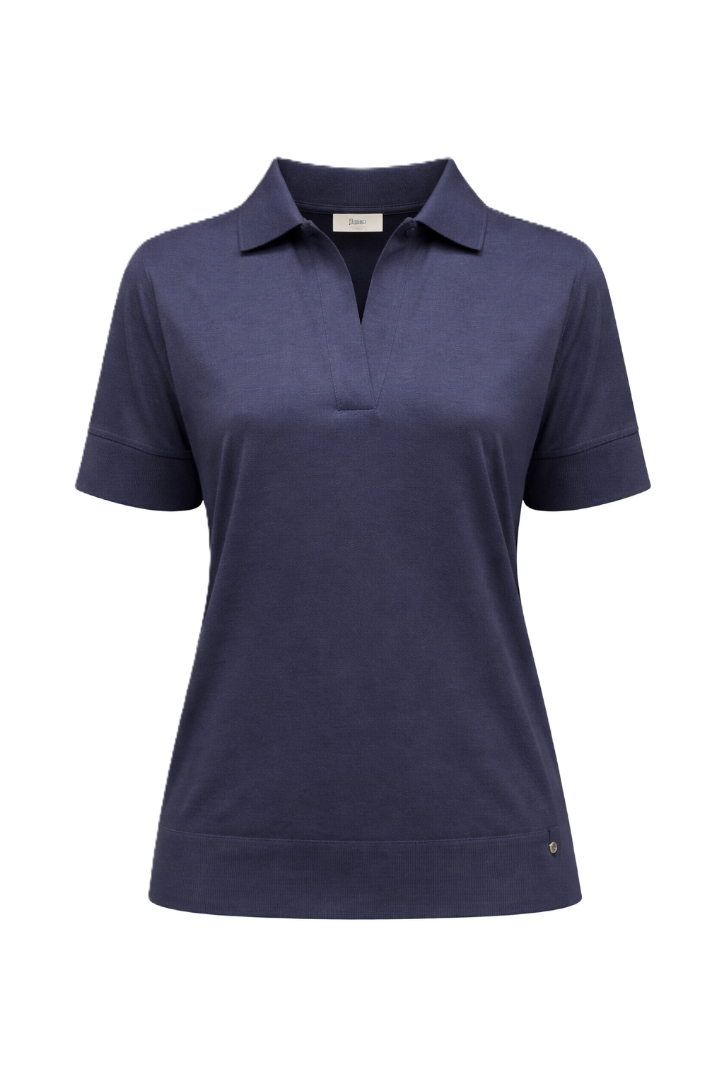 Polopullover Herno. Tolles Poloshirt aus weichem und leichtem Baumwolljersey mit gerippten Details, die eine Trikotoptik verleihen. V-Ausschnitt mit Kragen und halbarm. Gerade Form in navy.