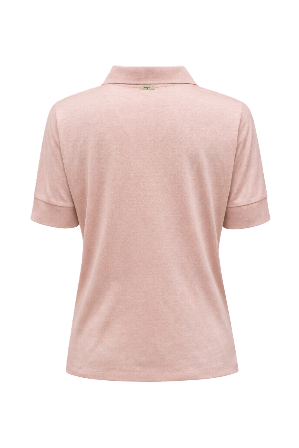 Polopullover Herno. Tolles Poloshirt aus weichem und leichtem Baumwolljersey mit gerippten Details, die eine Trikotoptik verleihen. V-Ausschnitt mit Kragen und halbarm. Gerade Form in rosa. 
