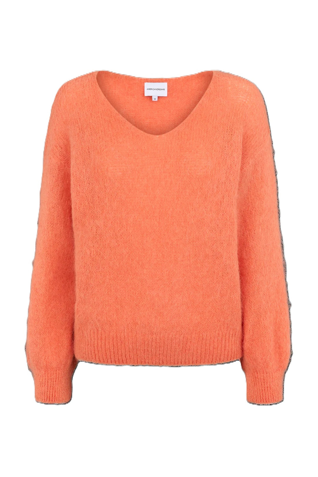 Pullover American Dreams Milana LS Alpaca Pullover in orange mit V Ausschnitt oversized 