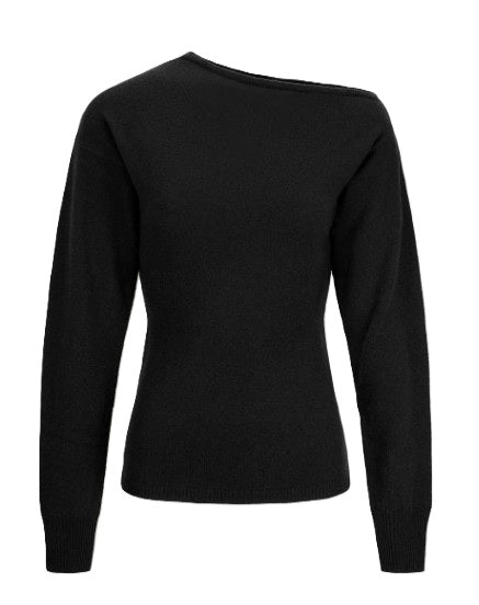 Pulli Ladneri Nysa in black schwarz. Das Off-Shoulder Top überzeugt mit seinem figurbetonten Schnitt und langen Ärmeln. Der einseitig-schulterfreie Ausschnitt und die schmale Tailie unterstreichen die feminine Silhouette, während das sportliche Design und die bequeme Passform für ein angenehmes Tragegefühl sorgen. 