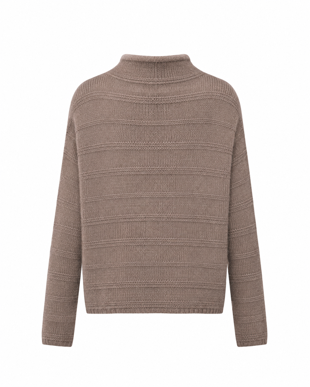 Strickpullover FRASER von Luren aus Kaschmir-Seide mit Rollkragen und verkürztem Schnitt in Beige.