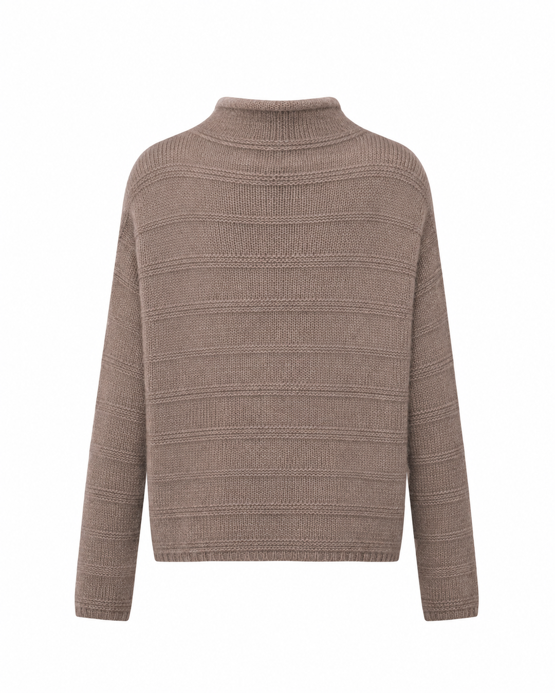 Strickpullover FRASER von Luren aus Kaschmir-Seide mit Rollkragen und verkürztem Schnitt in Beige.