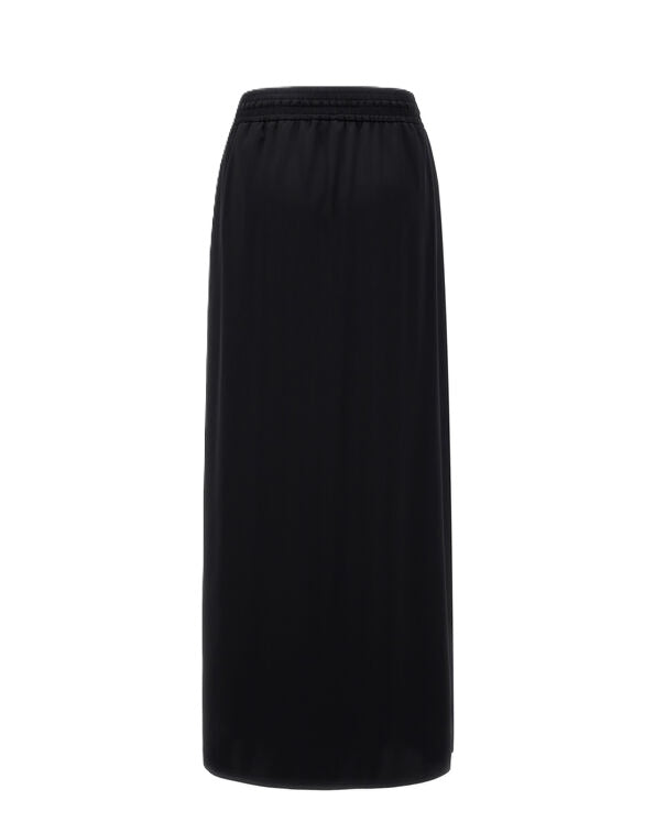 Rock Herno GN000024D in navy. Schöner und gerade fallender Rock mit Gummizug und Bindegürtel. Der Rock hat seitliche Schlitze. Er fällt super leicht und gerade