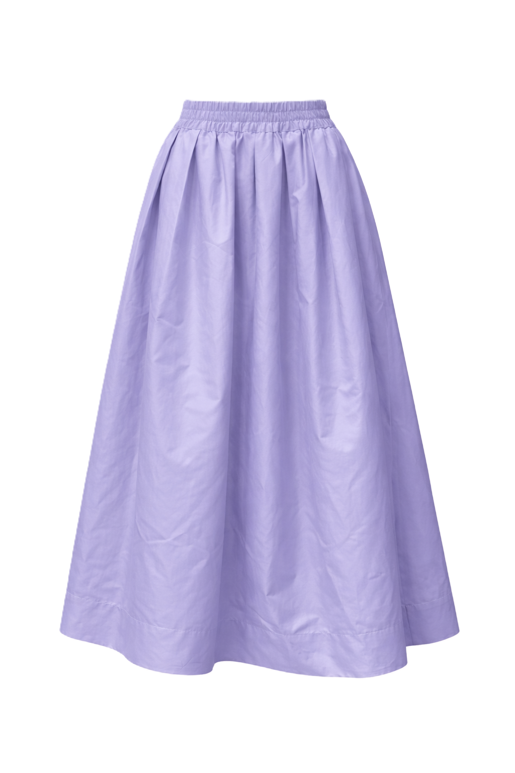 Rock The White Shirt in flieder. Der wunderschöne Rock von The White Shirt ist aus Taft. Der Rock hat einen Gummibund, der sich perfekt an die Taille anpasst. Er ist bis unters Knie geschnitten und hat seitliche Eingriffstaschen
