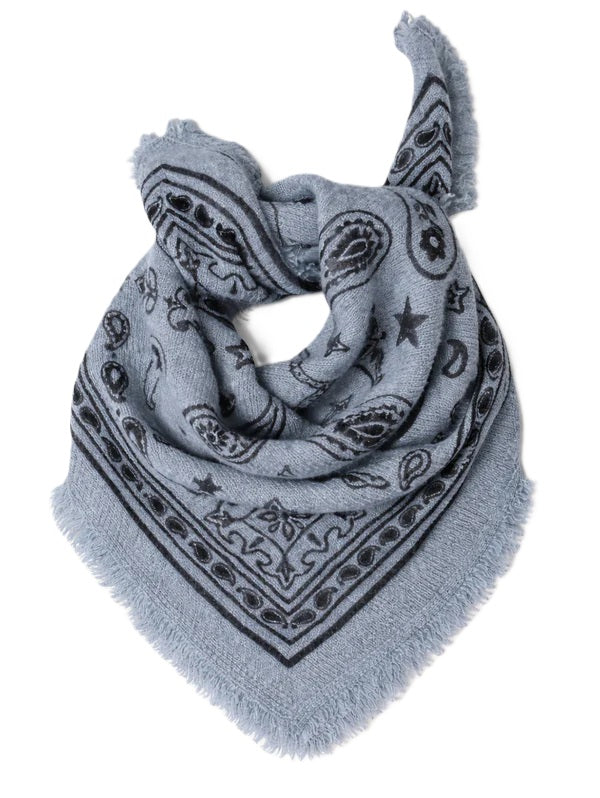 Schal Anna v Berg Nele Scarf Small blueberry latte. Hübscher kleiner Cashmereschal mit bezaubendem Paisleyprint. Der Schal hat kleine Fransen am Saum und eine ganz weiche Haptik.