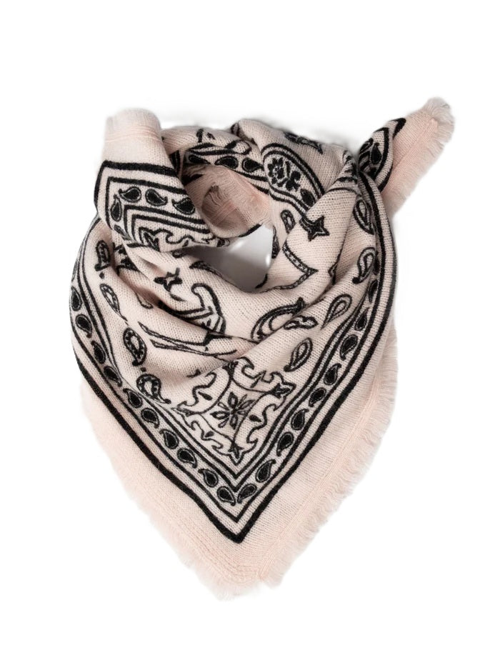 Schal Anna v Berg Nele Scarf Small in rosa powder kiss. Hübscher kleiner Cashmereschal mit bezaubendem Paisleyprint. Der Schal hat kleine Fransen am Saum und eine ganz weiche Haptik.