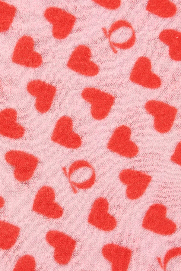 Schal von PUR SCHOEN Adria heartbeat rose chilli mit Herzen aus Cashmere. Nickituch