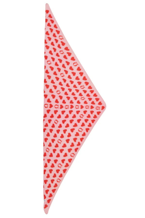 Schal von PUR SCHOEN Adria heartbeat rose chilli mit Herzen aus Cashmere. Nickituch