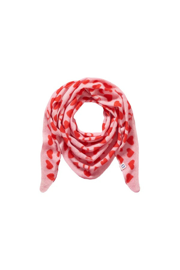 Schal von PUR SCHOEN Adria heartbeat rose chilli mit Herzen aus Cashmere. Nickituch