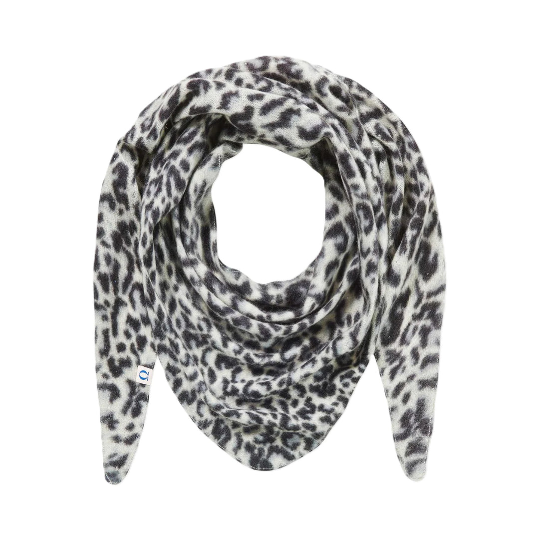 Schal von PUR SCHOEN Adria galactic stars leo black grey mit Glitzer aus Cashmere. Nickituch