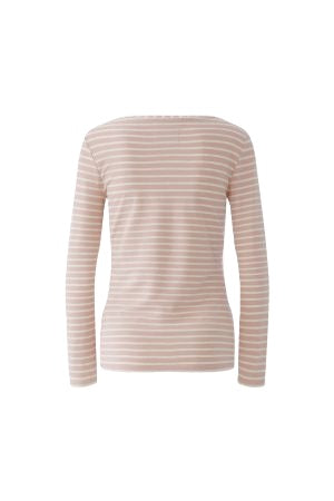 Shirt Oui SUMIKO rosa und weiß. Oui Shirt mit Streifen. Der gerade Schnitt sorgt für eine moderne Silhouette, während die weiche, hochwertige Materialqualität einen angenehmen Tragekomfort bietet.