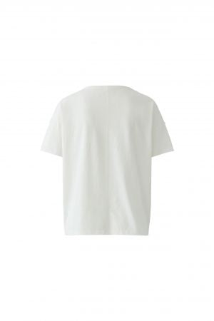 T-Shirt Oui. Schönes Shirt in weiß mit sommerlichem Print. Das Shirt macht richtig Lust auf den Sommer aufgrund seines Prints und hat eine wunderschöne leichte Ware. Es hat einen Rundhalsausschnitt und kurze Ärmel.