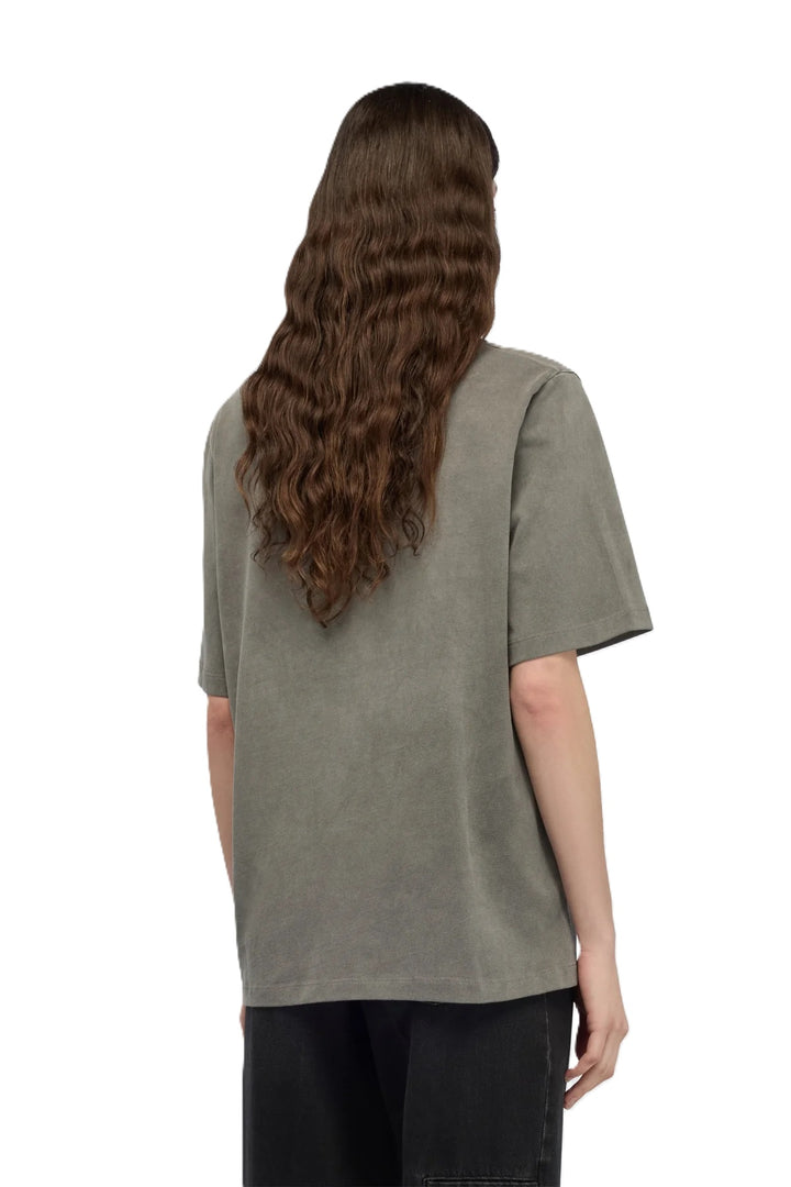 Shirt Semicouture T-SHIRT MARTINA in grau. Cooles Shirt mit Print und rotem Paillettenherz. Das Shirt ist lässig verwaschen.