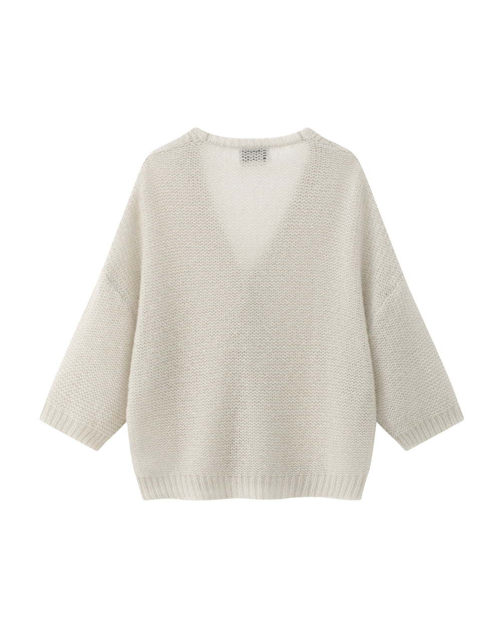 Strickjacke von Lu Ren Alegra aus Kaschmir Seide. Weicher Strick mit Knöpfen. Weiter Schnitt in beige. Sehr locker gestrickte Ware. 