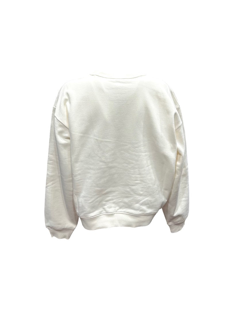 Sweater Copenhagen kommt als sportlicher oversized Sweater mit weiten Aermeln und laessiger Passform in weiß mit Rundhalsausschnitt und Logo 