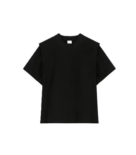 T-Shirt Isabel Marant ZELITOS in schwarz. Das T-Shirt aus einfarbiger Baumwolle überzeugt als elegantes Basic. Der Rundhalsausschnitt mit Rippabschlüssen, kurze Ärmel und dezente Epauletten verleihen dem Shirt eine moderne Form.