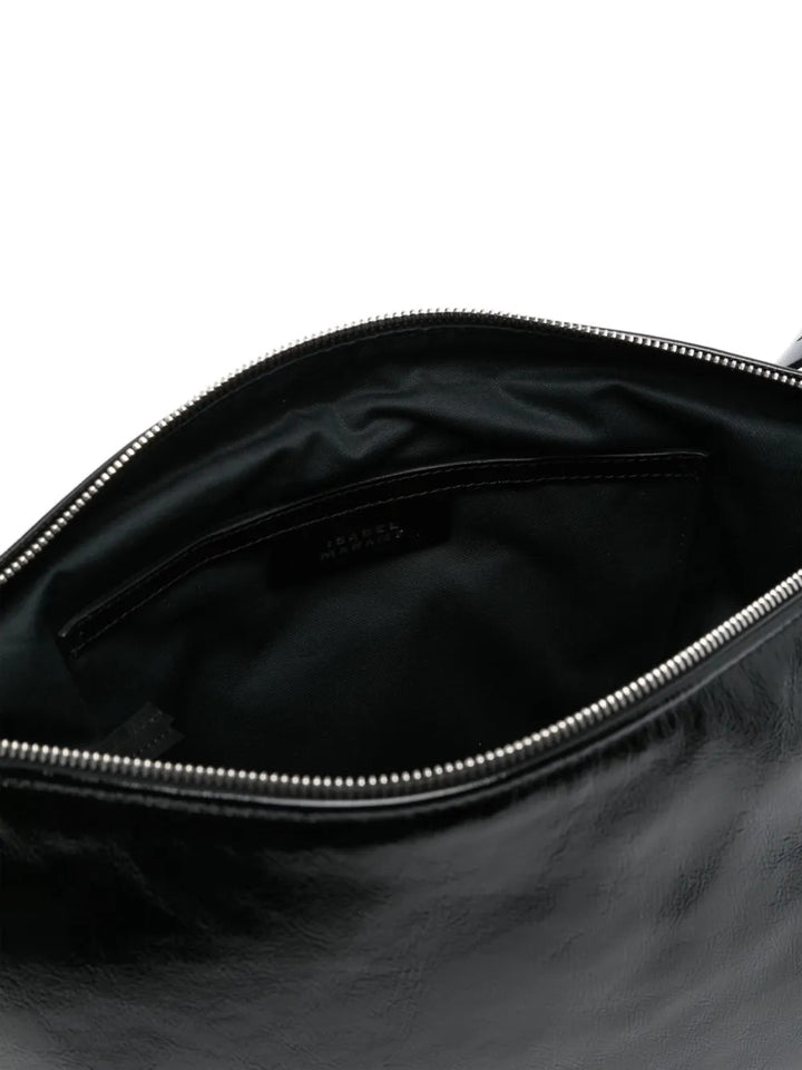 Tasche Isabel Marant Leyden in schwarz. Das glatte Lackleder sowie das silberne Schnallendetail verleihen der Tasche einen tollen eleganten Look.