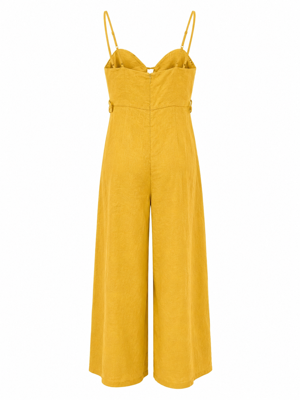 Farm Rio SAND FLOWERED JUMPSUIT in beige aus Leinen. Dieser Jumpsuit ist etwas ganz Besonderes. Auf der Brust wurden Blumenapplikationen plaziert. Der Jumpsuit hat verstellbare Spaghettiträger und hat eine weite lange gerade Hose. Auf der Rückseite befindet sich ein Reißverschluss mit Haken.